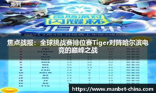 焦点战报：全球挑战赛排位赛Tiger对阵哈尔滨电竞的巅峰之战